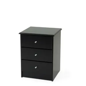 Black Pearl 3 Drawer Bedside