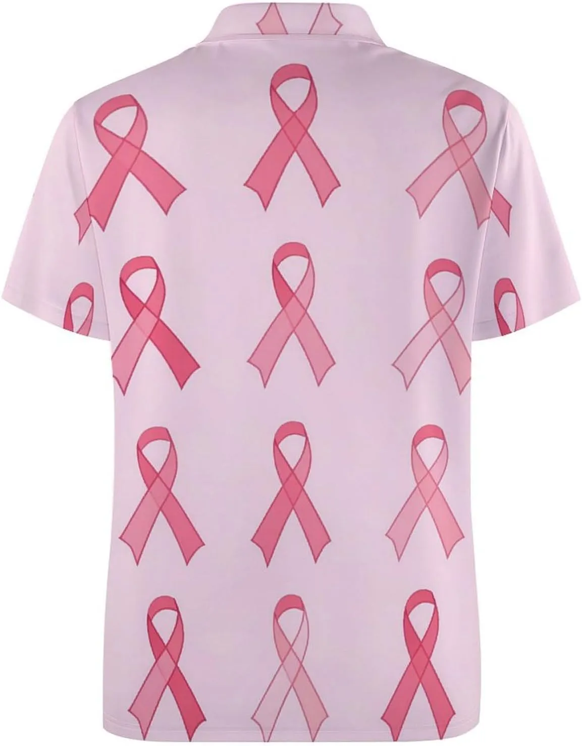Breast Cancer Ribbon Mens Polo Shirts Quick Dry Short Sleeve T-shirts Slim Tennis Collared Tees Tops