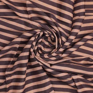 Brown Stripes Digital Printed Fabric - Pure Muslin