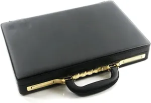 Business Men Black Leather Messenger Bag Box Computer Box Briefcase.