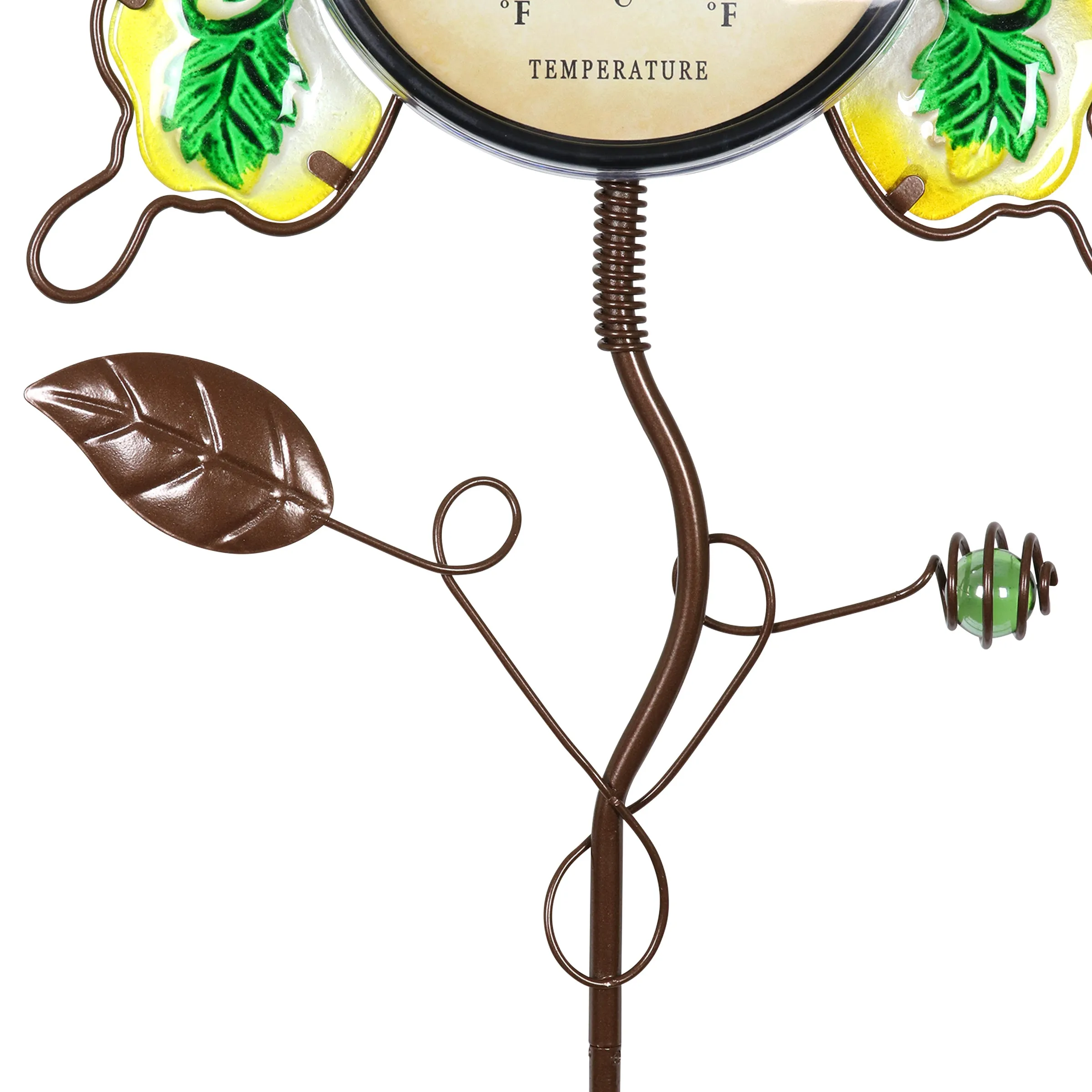Butterfly Thermometer Garden Stake Hand Painted and Made of glass and metal, 36 inches