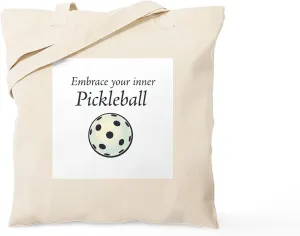 CafePress Embrace Inner Pickleball Tote Bag Natural Canvas Tote Bag, Reusable Shopping Bag