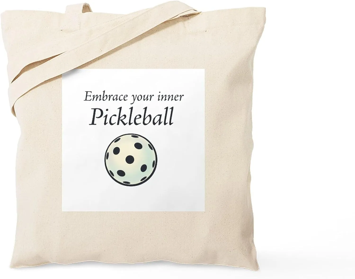 CafePress Embrace Inner Pickleball Tote Bag Natural Canvas Tote Bag, Reusable Shopping Bag