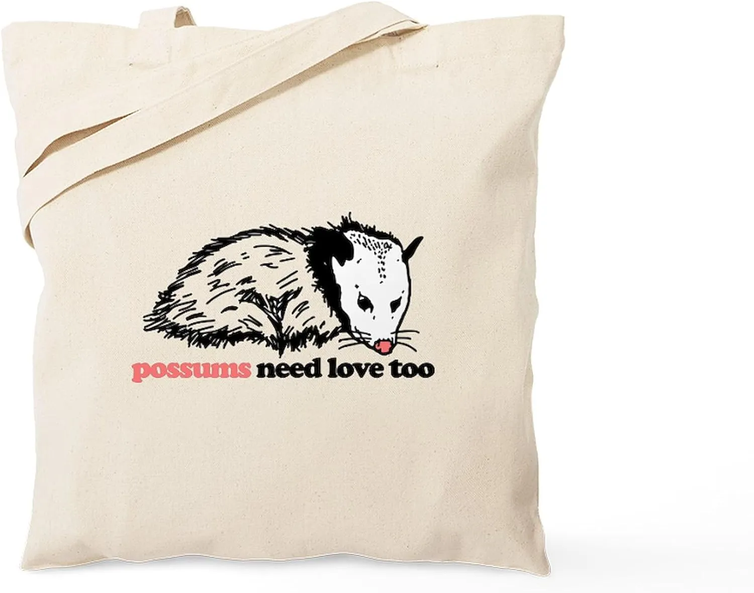 CafePress Possums Need Love Too Tote Bag Natural Canvas Tote Bag, Reusable Shopping Bag