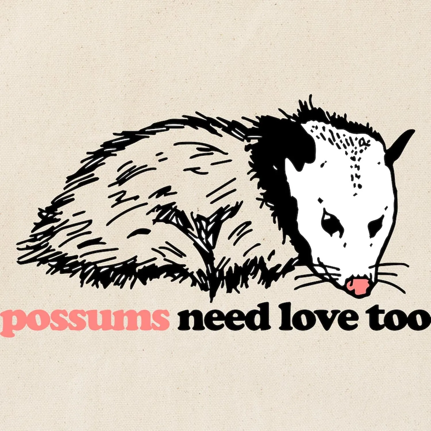 CafePress Possums Need Love Too Tote Bag Natural Canvas Tote Bag, Reusable Shopping Bag