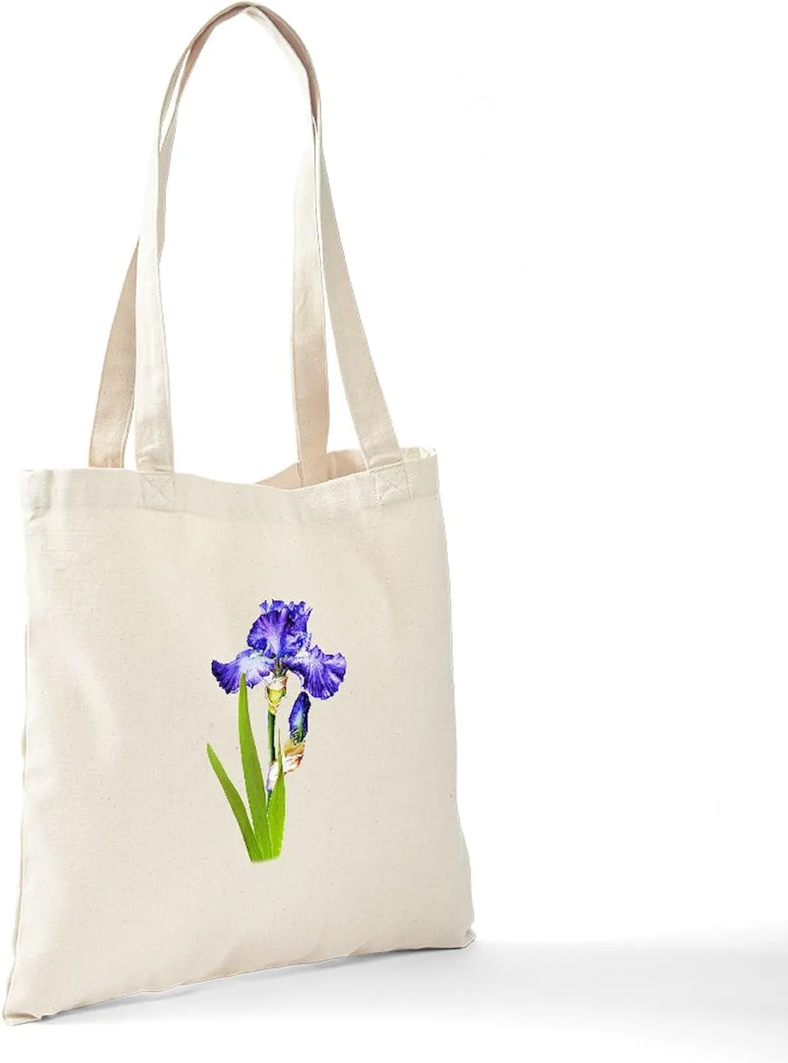 CafePress Purple Iris Tote Bag Natural Canvas Tote Bag, Reusable Shopping Bag