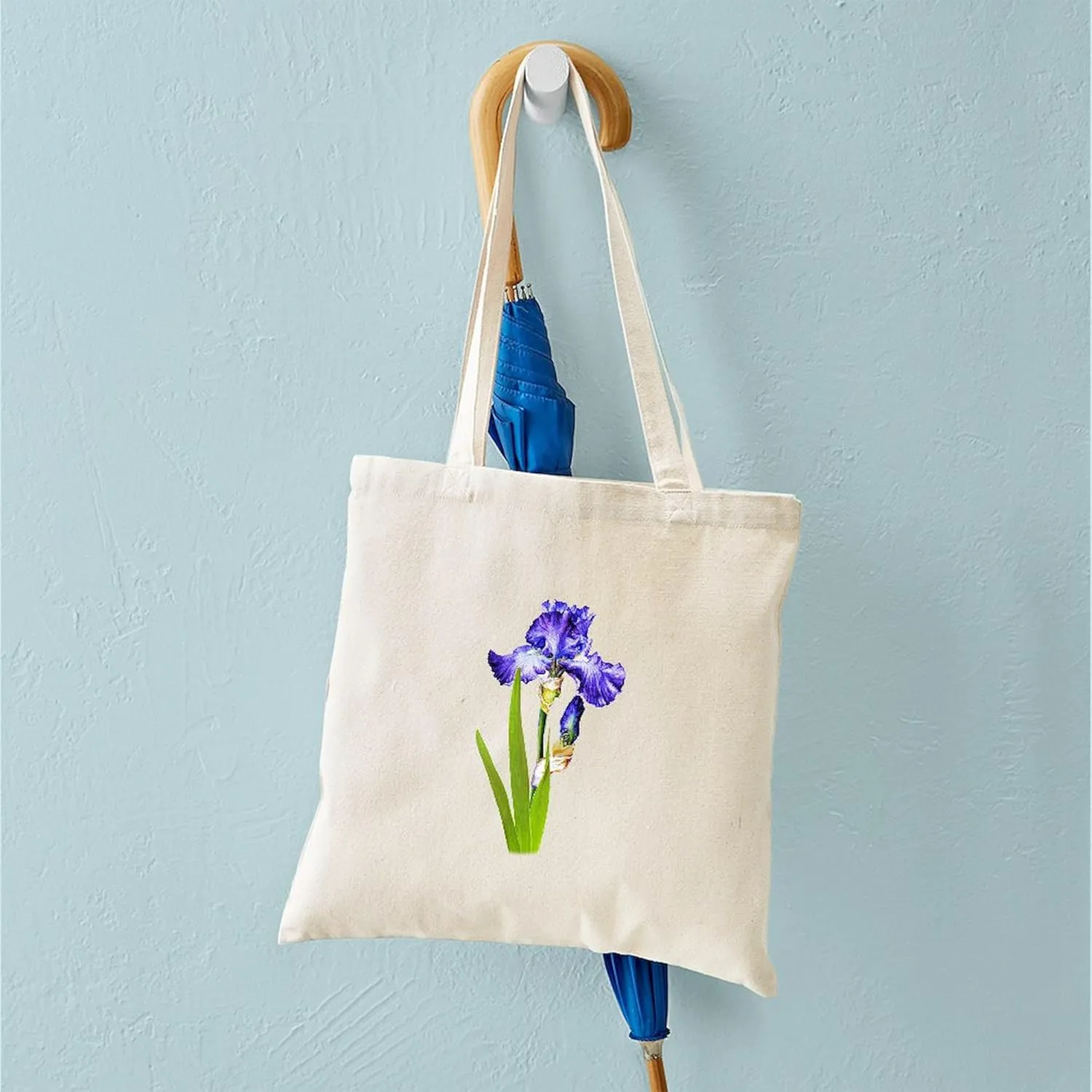 CafePress Purple Iris Tote Bag Natural Canvas Tote Bag, Reusable Shopping Bag