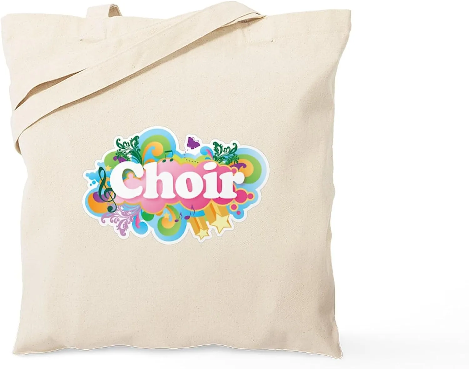 CafePress Retro Burst Choir Tote Bag Natural Canvas Tote Bag, Reusable Shopping Bag