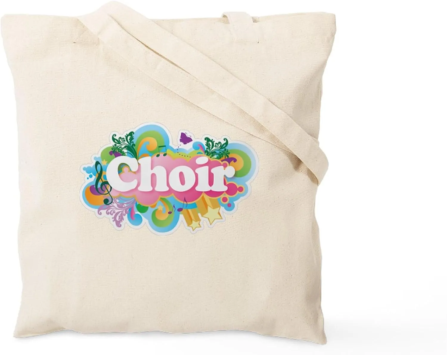 CafePress Retro Burst Choir Tote Bag Natural Canvas Tote Bag, Reusable Shopping Bag