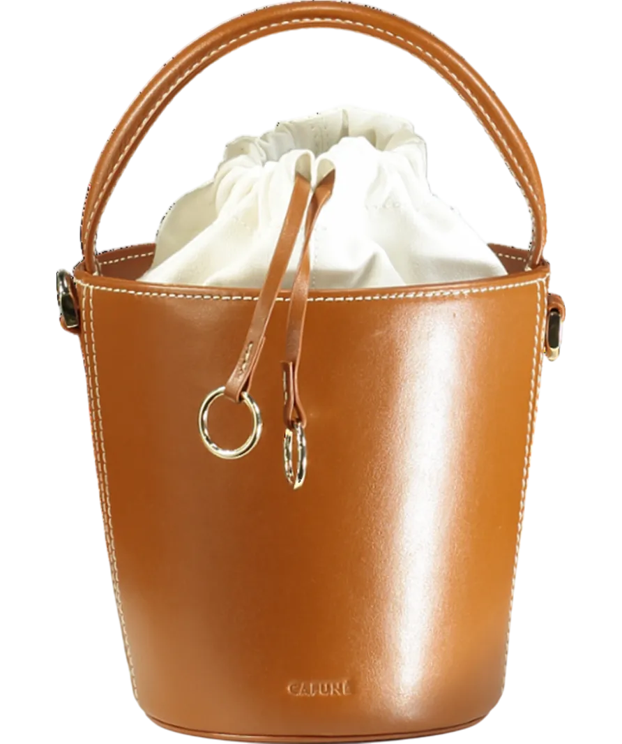 Cafun Brown Bucket Bag with shoulder strap