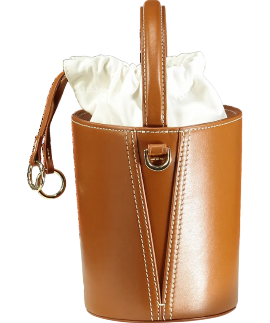 Cafun Brown Bucket Bag with shoulder strap