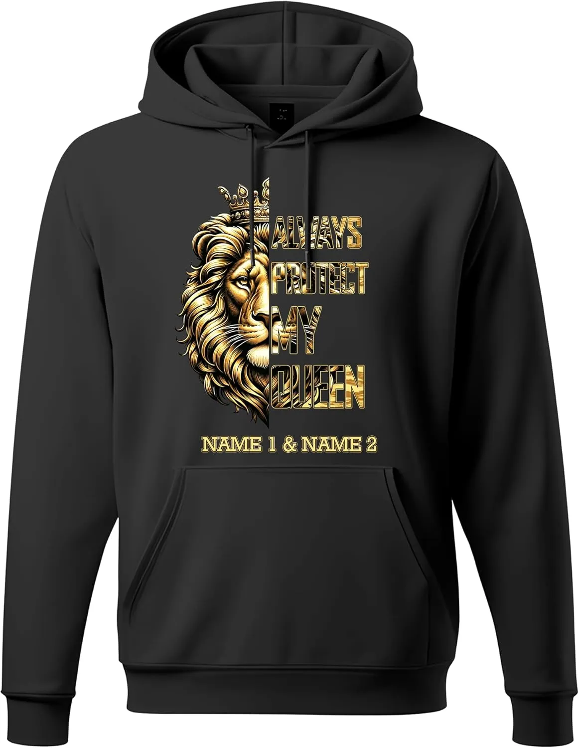 Camelliaa Shop Personalized Lion Couple Queen And King T-Shirt and Hoodie 2D S-5XL, Couple Hoodies, Matching Couple Hoodie