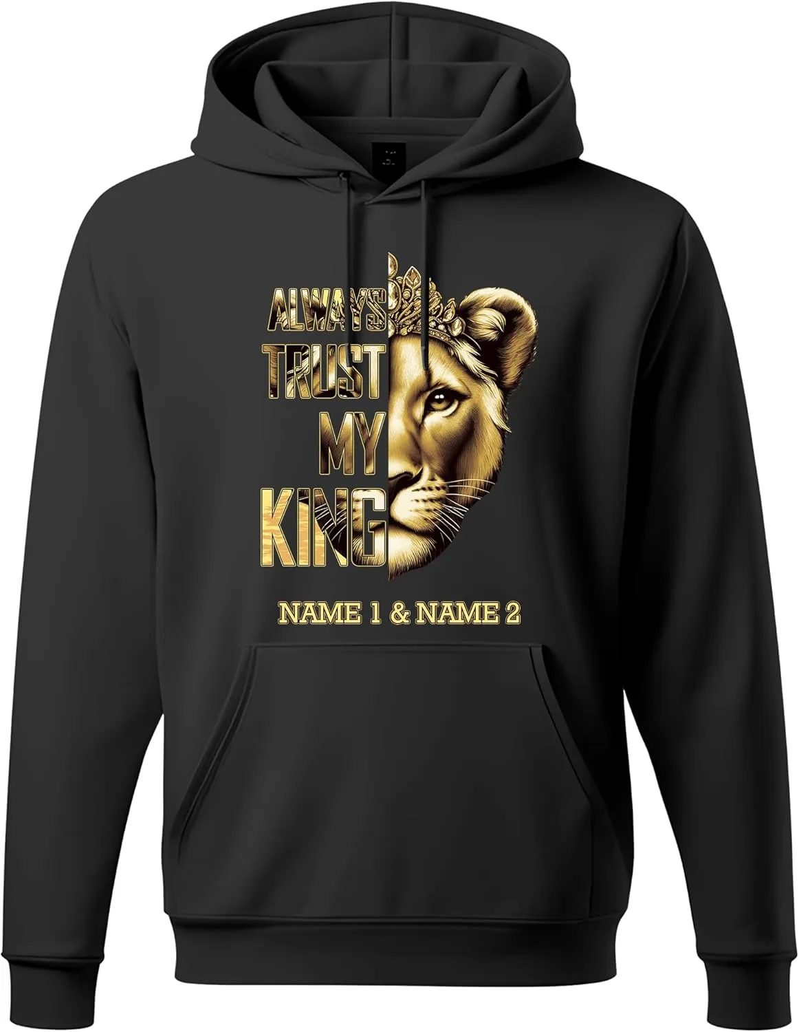 Camelliaa Shop Personalized Lion Couple Queen And King T-Shirt and Hoodie 2D S-5XL, Couple Hoodies, Matching Couple Hoodie