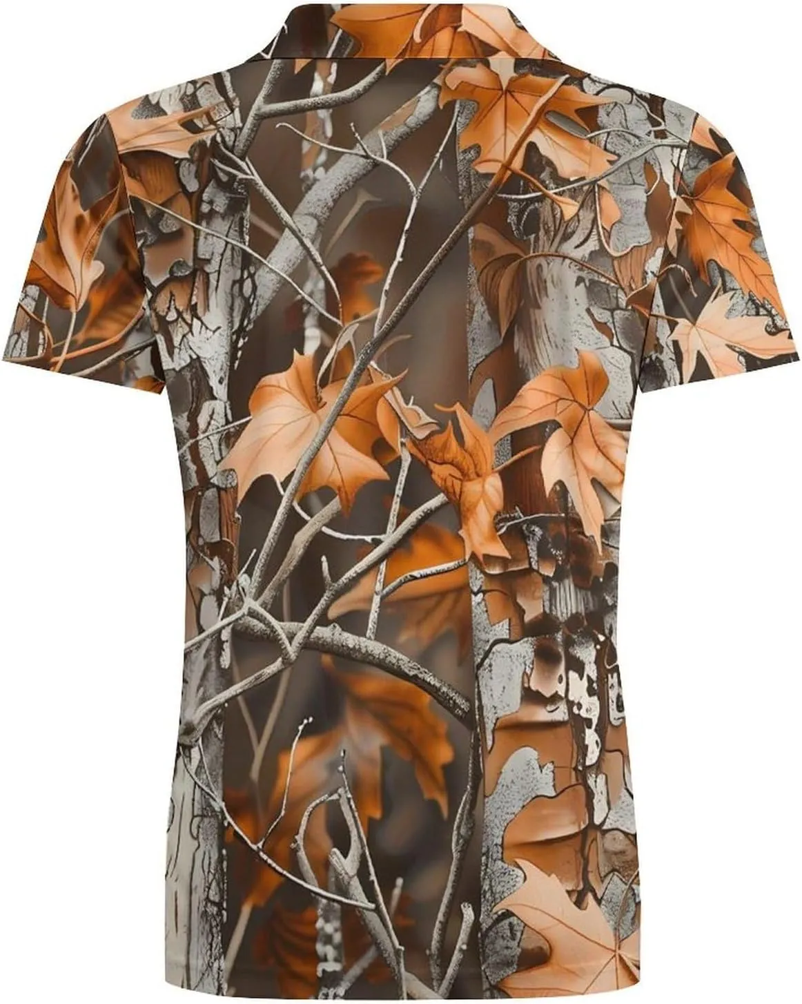 Camouflage Hunting Dead Leaves Classic Polo Shirts for Men Quick Dry Short Sleeve Fit Golf Tees Casual Tops
