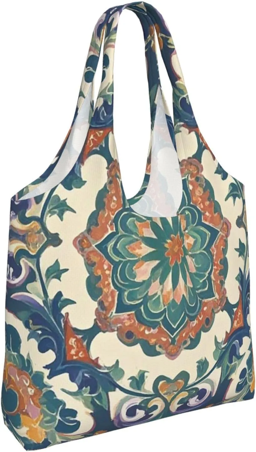 Canvas Tote Bag Reusable Grocery Bags Lightweight Handbag Color butterfly flower Tote Bag for Shopping Cloth Bags