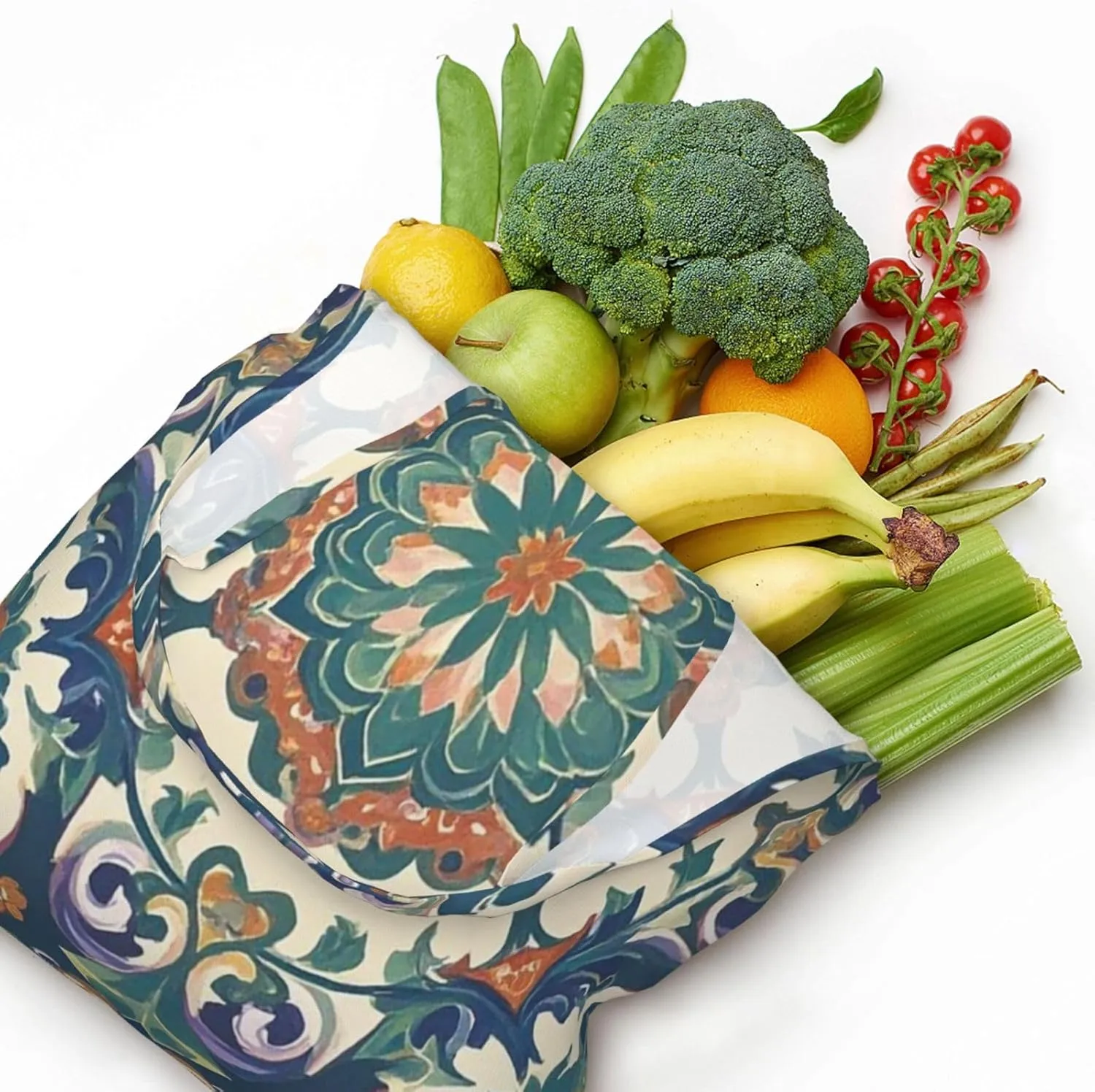 Canvas Tote Bag Reusable Grocery Bags Lightweight Handbag Color butterfly flower Tote Bag for Shopping Cloth Bags