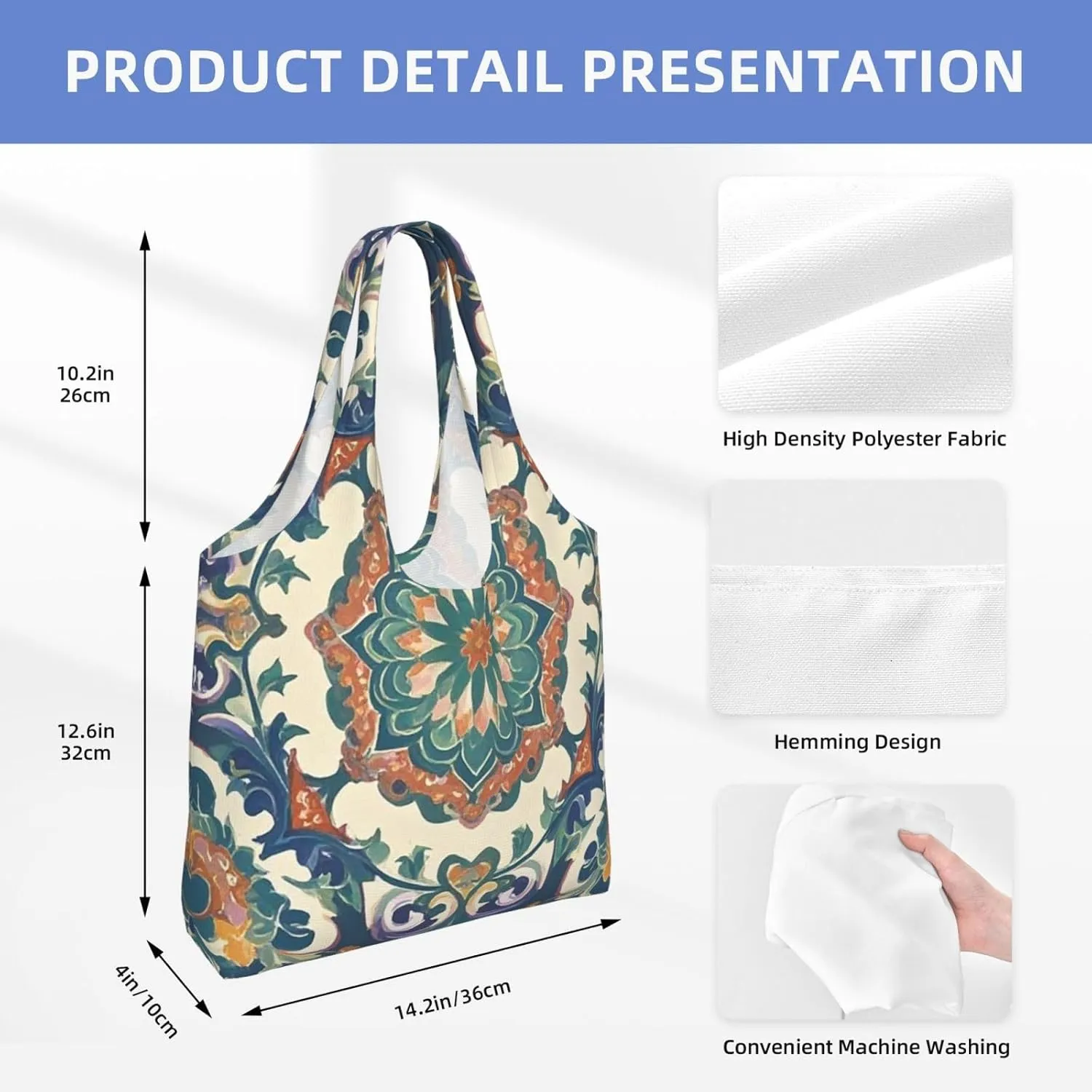 Canvas Tote Bag Reusable Grocery Bags Lightweight Handbag Color butterfly flower Tote Bag for Shopping Cloth Bags