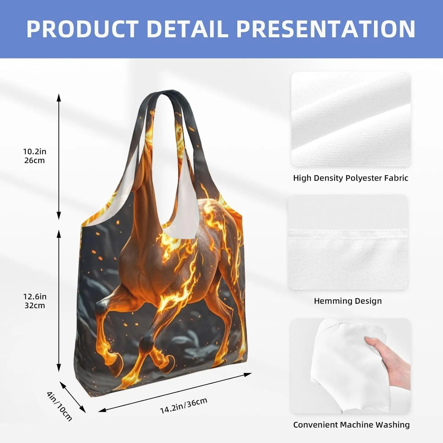 Canvas Tote Bag Reusable Grocery Bags Lightweight Handbag Lion image Tote Bag for Shopping Cloth Bags
