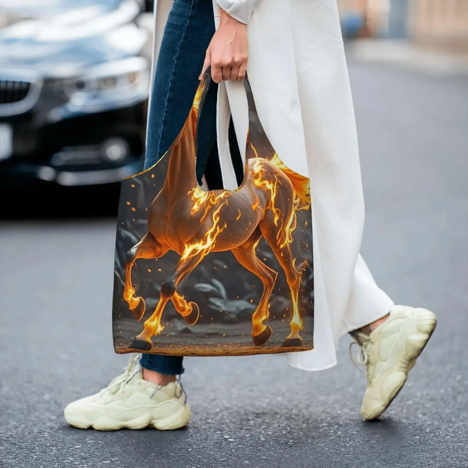 Canvas Tote Bag Reusable Grocery Bags Lightweight Handbag Lion image Tote Bag for Shopping Cloth Bags