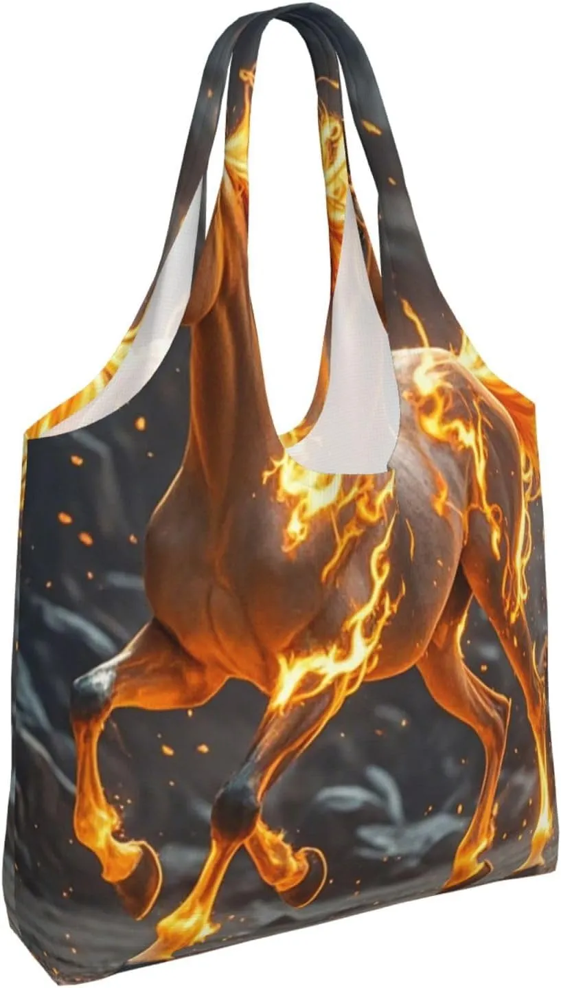 Canvas Tote Bag Reusable Grocery Bags Lightweight Handbag Lion image Tote Bag for Shopping Cloth Bags