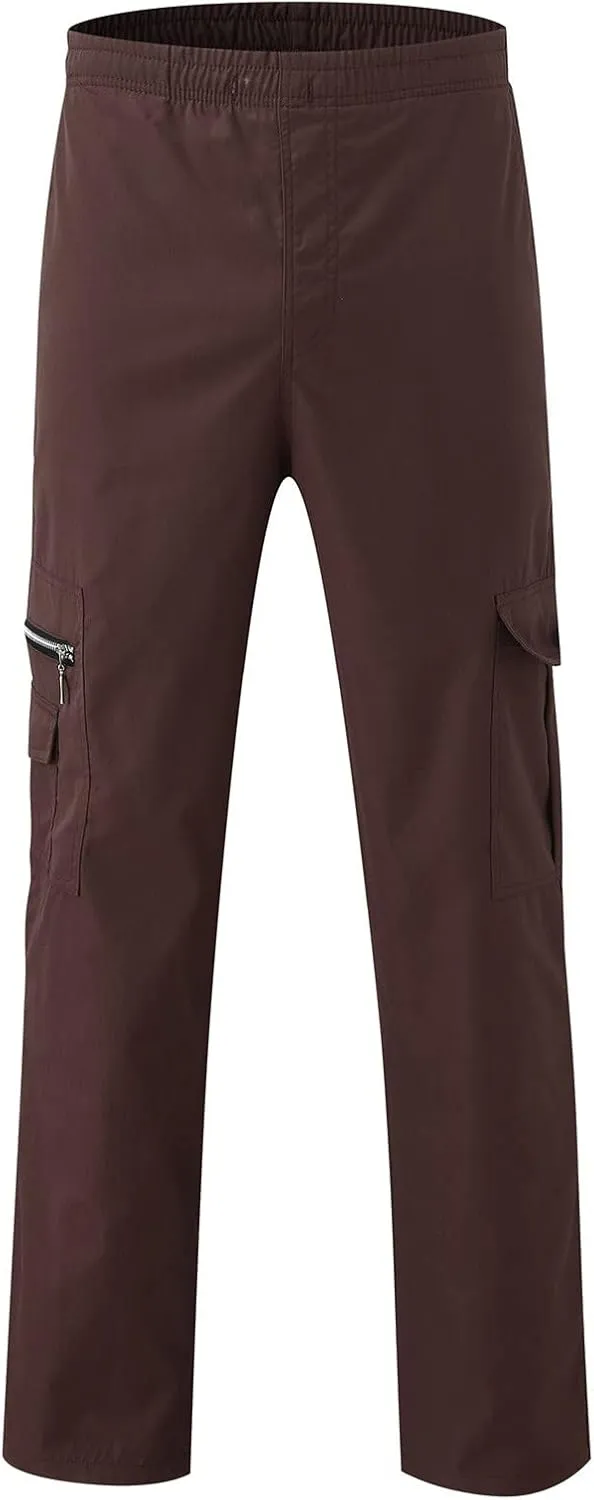 Cargo Pants for Men 2024 Trendy Multiple Pockets Sweatpants Straight Wide Leg Trousers Elastic Waist Drawstring Pants