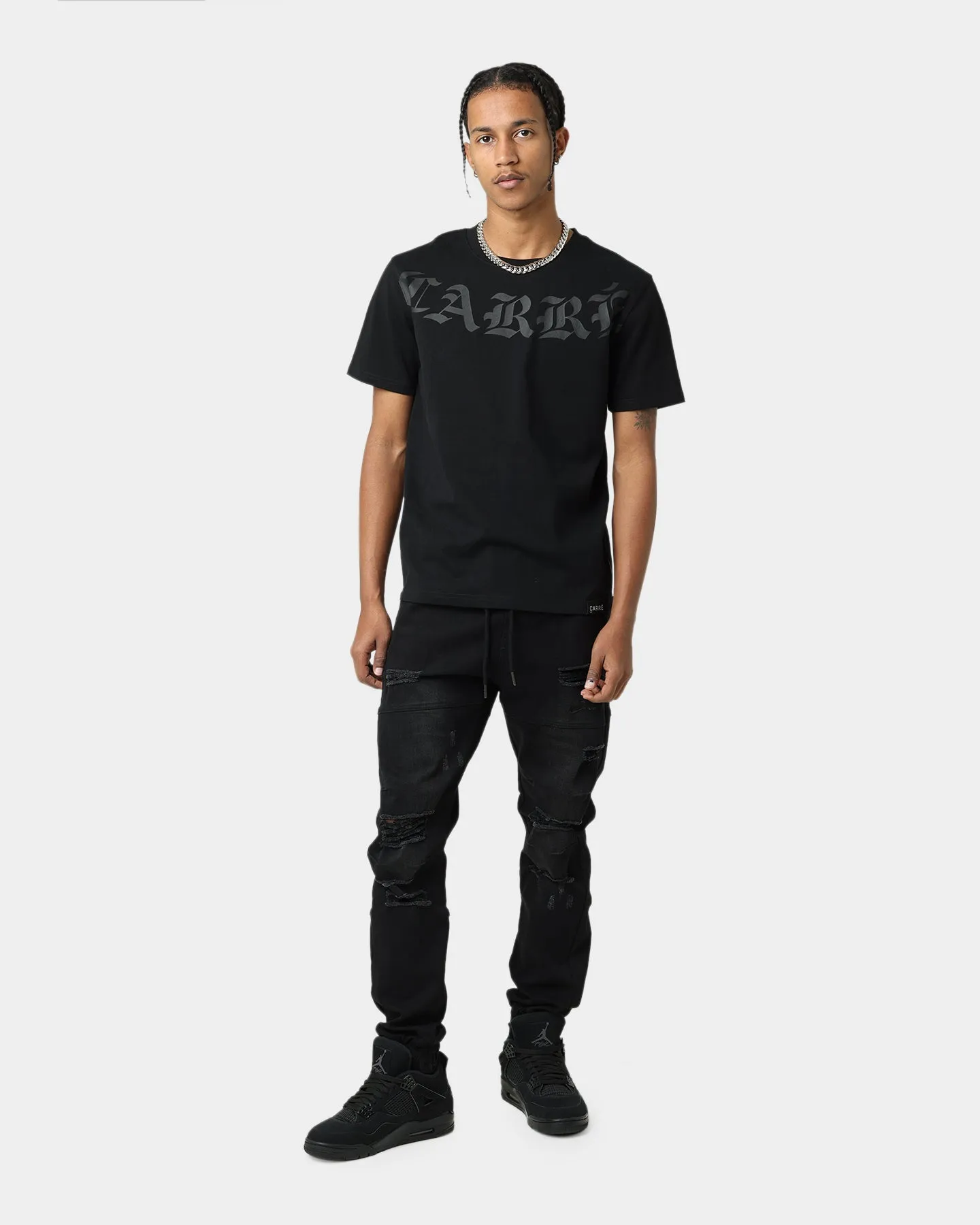 Carré Gothic Collar Droptail T-Shirt Black