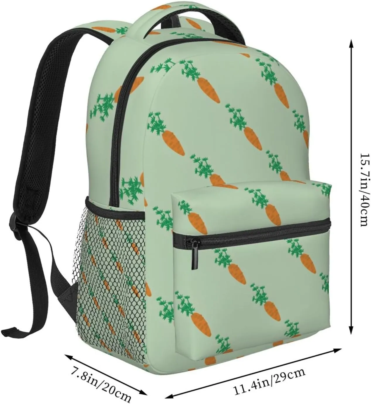 Carrot Travel Laptop Backpack for Women Lightweight College Backpack Adjustable Fits 15.6 Inch Laptop Bag Waterproof for Work, Men, Gym
