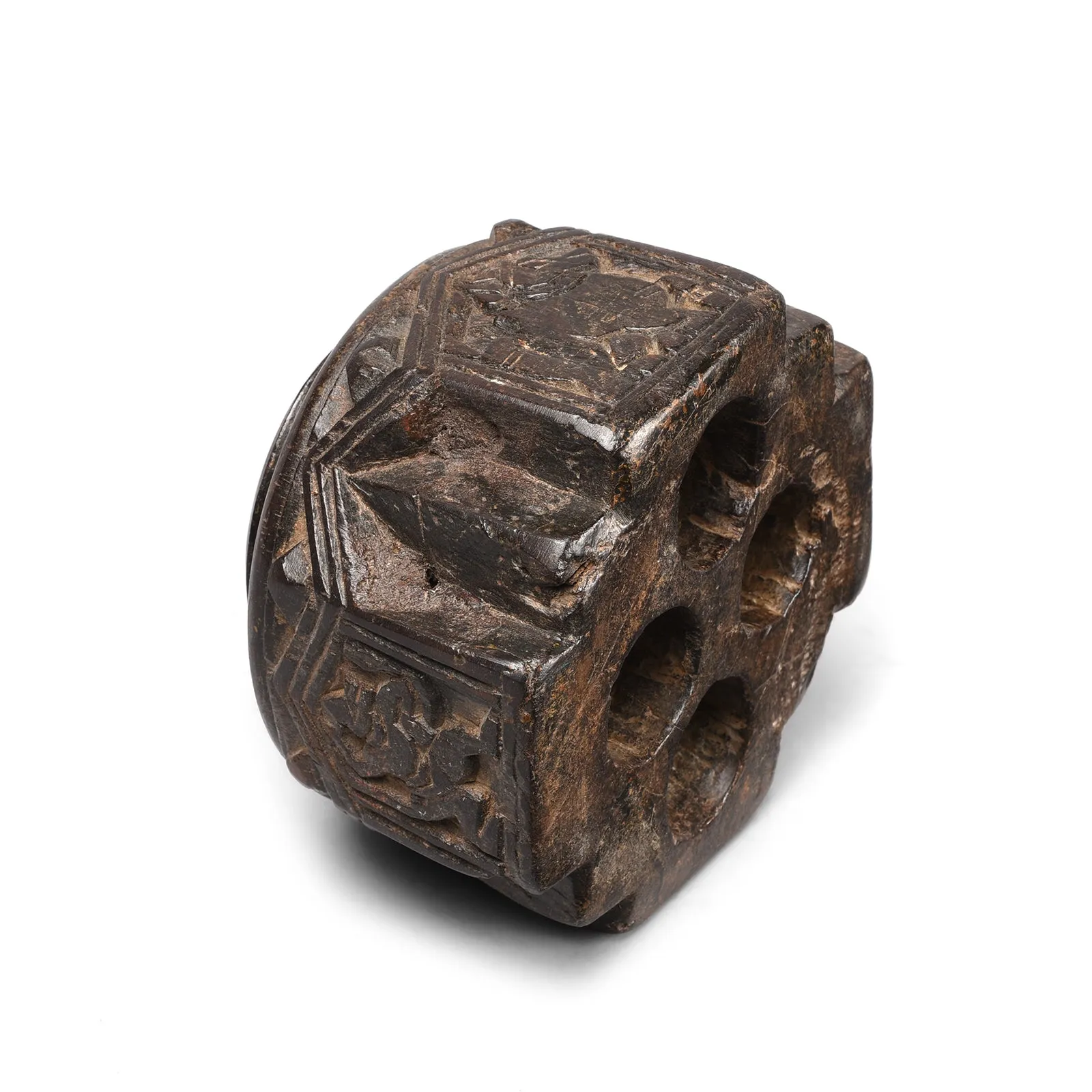 Carved Rosewood Seed Drill  - Ca 1920