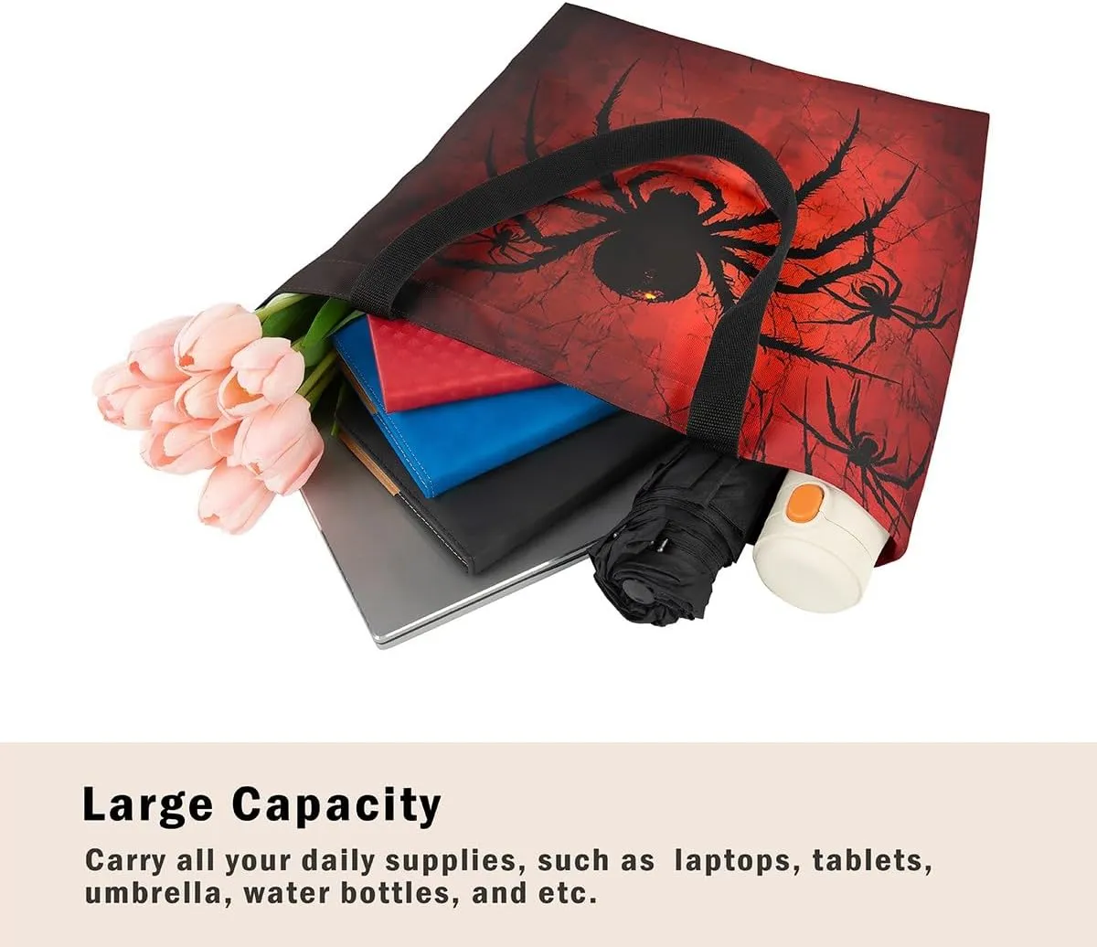 Castle Fairy Spider Tote Bag 19.7x5.1 Inch Animal Aesthetic Tote Bag for Adults Shopping Gym