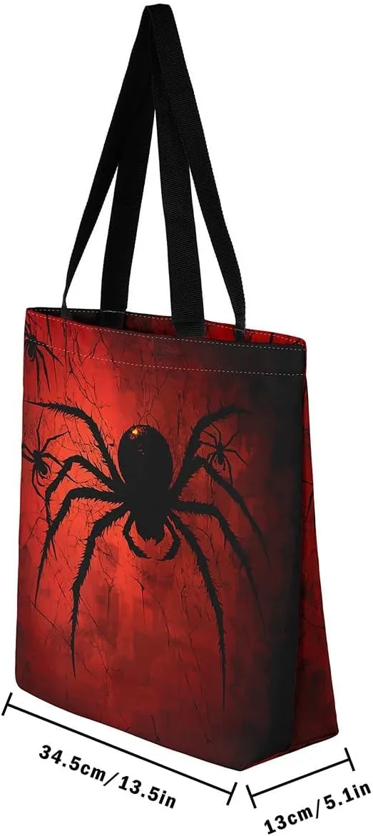 Castle Fairy Spider Tote Bag 19.7x5.1 Inch Animal Aesthetic Tote Bag for Adults Shopping Gym