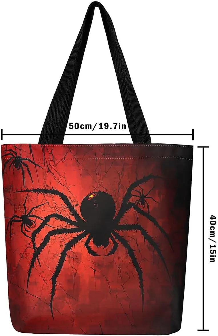 Castle Fairy Spider Tote Bag 19.7x5.1 Inch Animal Aesthetic Tote Bag for Adults Shopping Gym