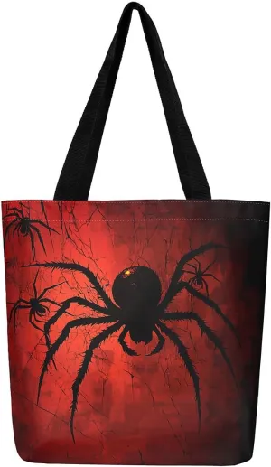 Castle Fairy Spider Tote Bag 19.7x5.1 Inch Animal Aesthetic Tote Bag for Adults Shopping Gym