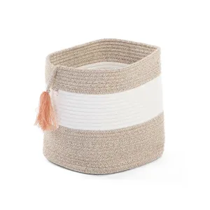 Childhome Cotton Rope Basket White Beige Tassel Nude