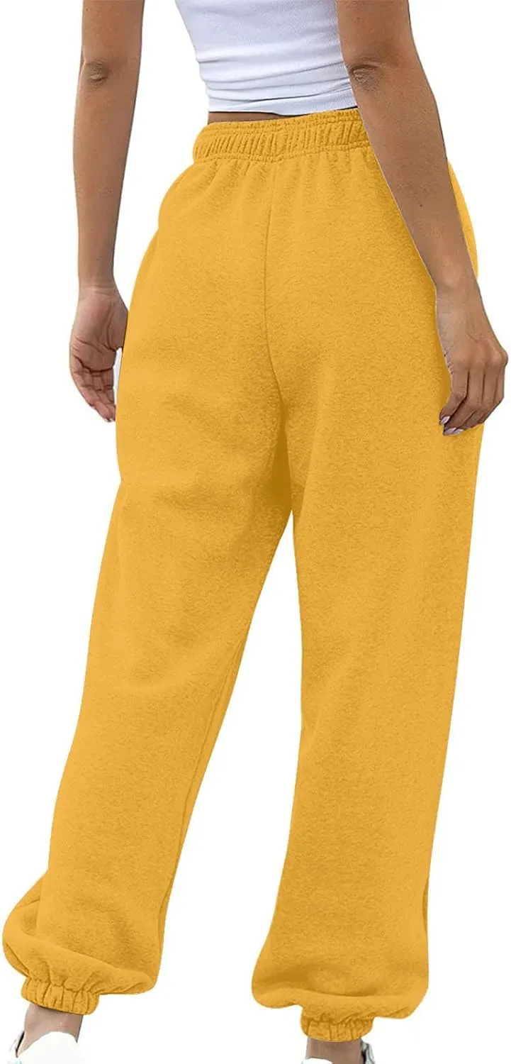Cinch Bottom Sweatpants for Women Baggy Athletic Lounge Pants with Pockets Casual Workout Active Bottoms Joggers Trousers
