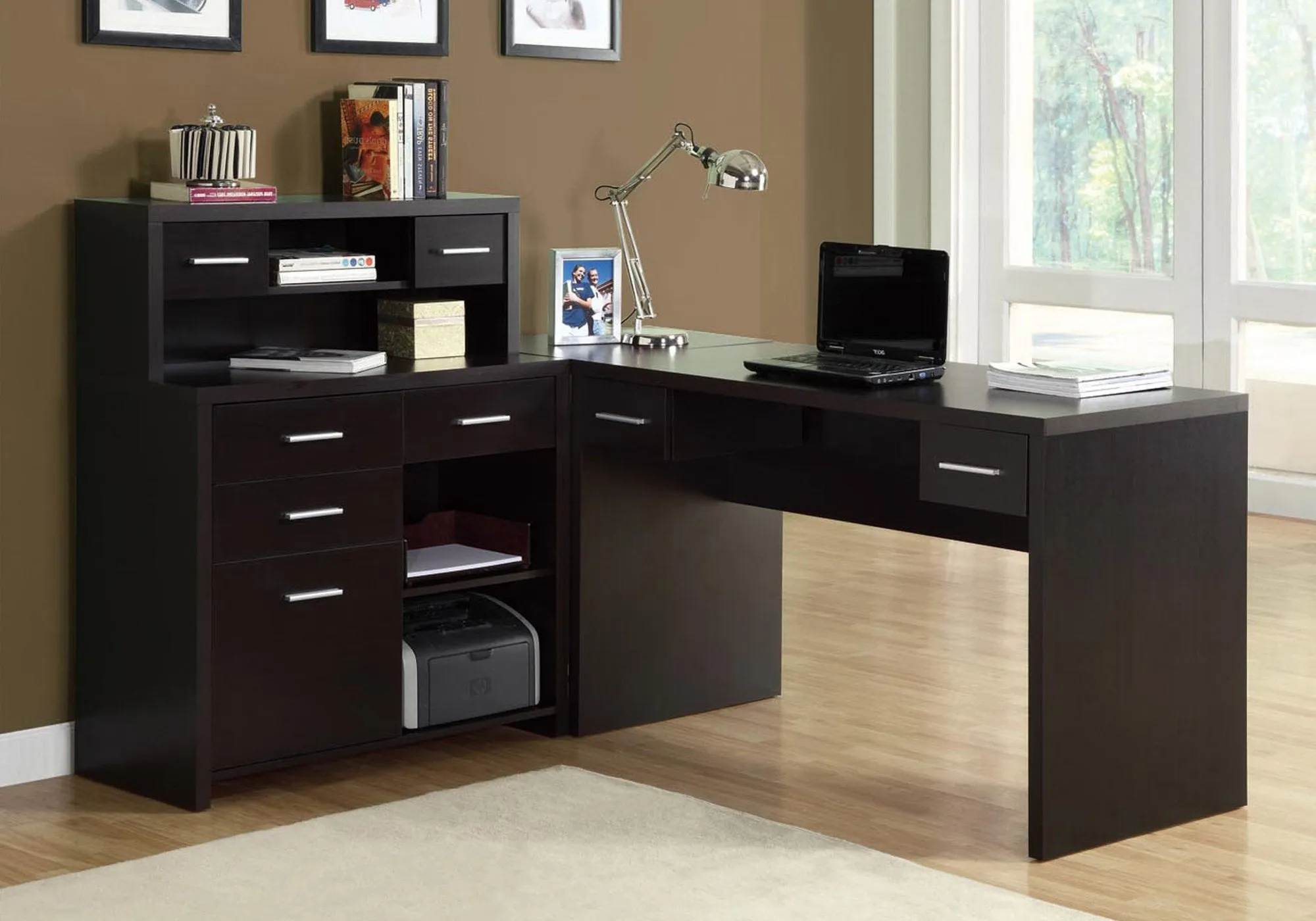 Computer Desk - Cappuccino Left Or Right Facing Corner