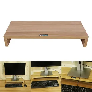 Computer Monitor Riser Stands Computer Screen Laptop Rack Organizer Display Bracket Rack (1 Tier, Wooden Color)