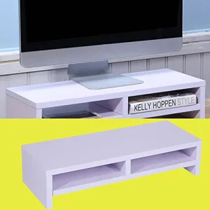 Computer Monitor Riser Stands Computer Screen Laptop Rack Organizer Display Bracket Rack (2 tiers, Purplish White)