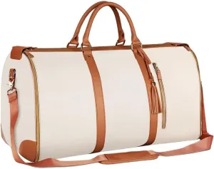 Convertible Travel Garment Bag for Women, Carry on Leather Garment Bags for Travel Hanging Suitcase Suit Bag Travel Bags