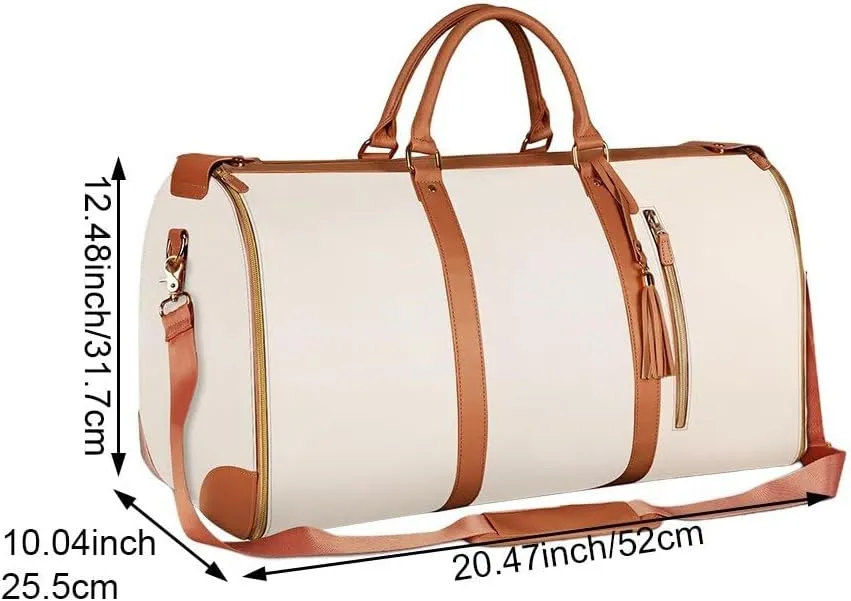Convertible Travel Garment Bag for Women, Carry on Leather Garment Bags for Travel Hanging Suitcase Suit Bag Travel Bags