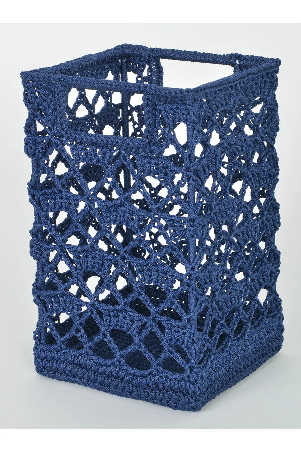 Crochet Wire Basket Tall - Navy