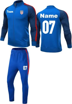 Custom Track Jackets and Pant Personalized Tracksuit Soccer Jersey with Team Name Number for Men Women Boy