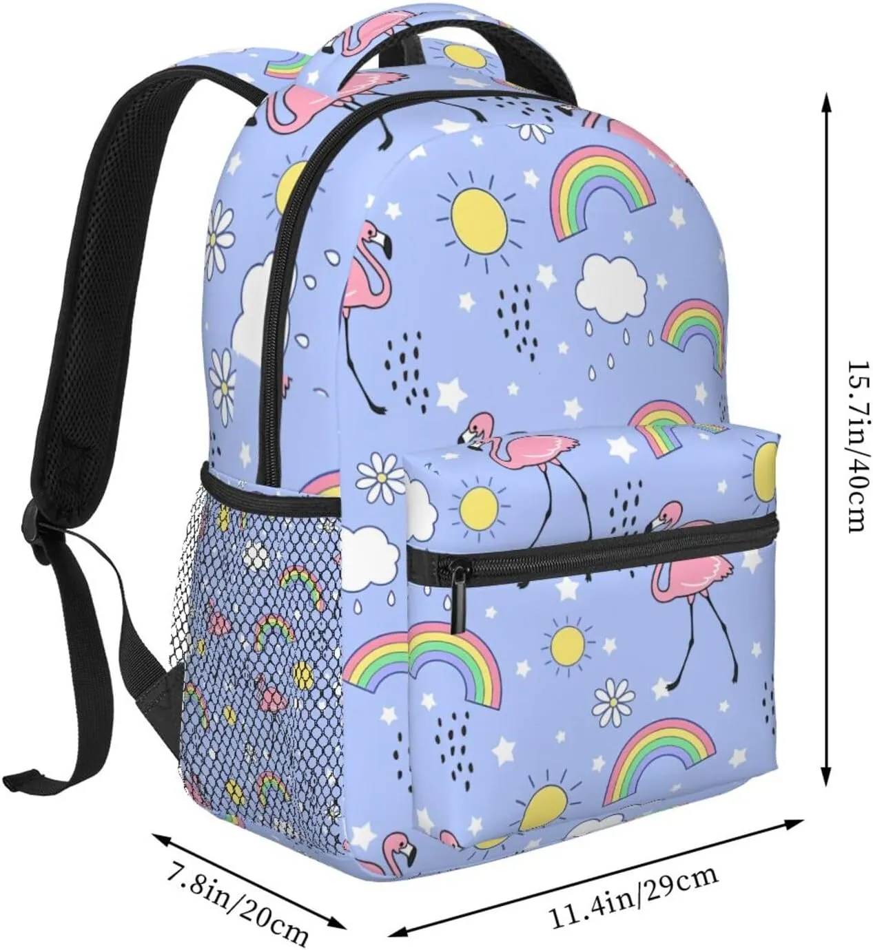 Cute Flamingo Backpack for Women Man Rainbow Lightweight Laptop Backpacks Book Bag Casual Daypacks for Hiking Travel College Office