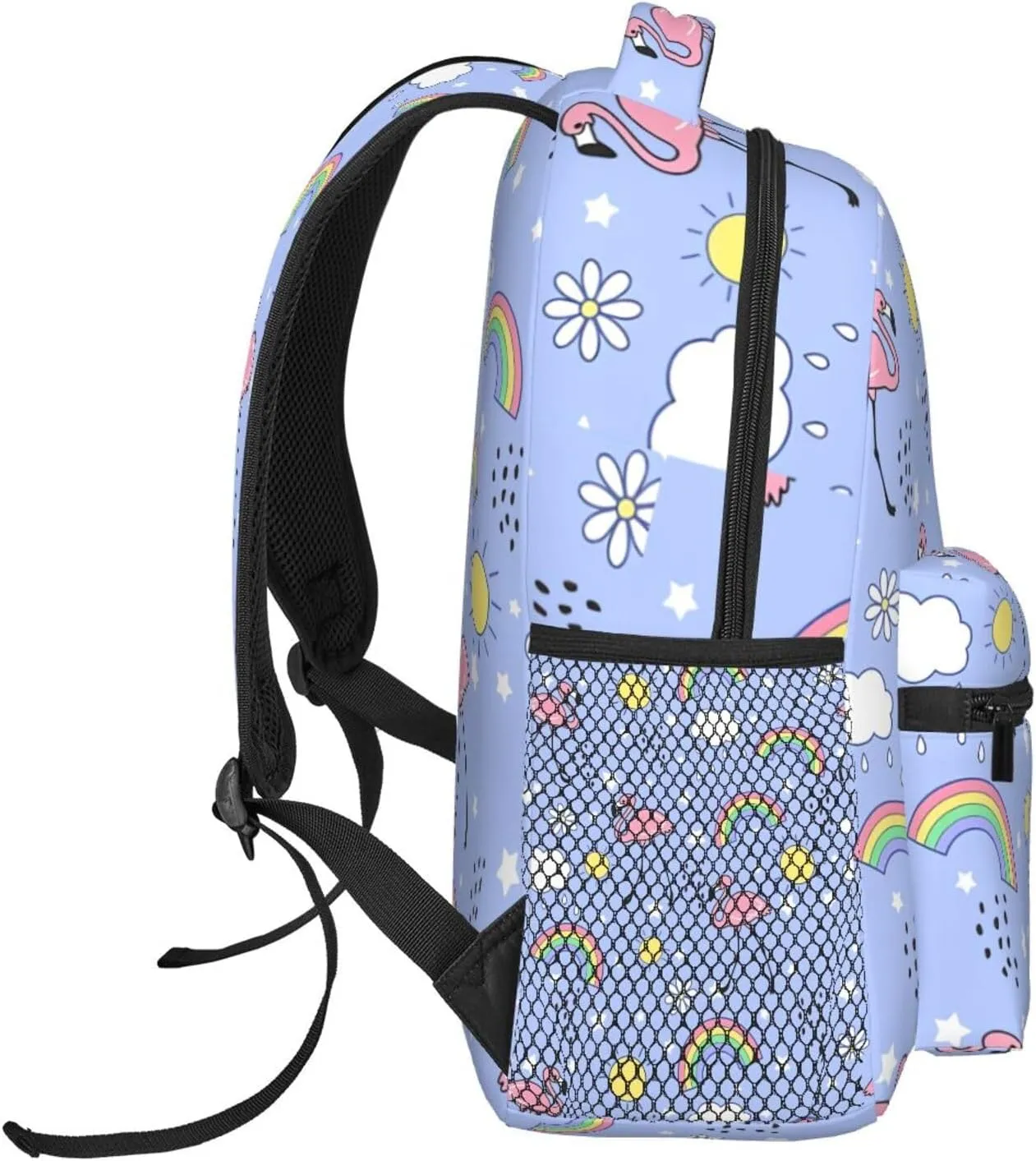 Cute Flamingo Backpack for Women Man Rainbow Lightweight Laptop Backpacks Book Bag Casual Daypacks for Hiking Travel College Office