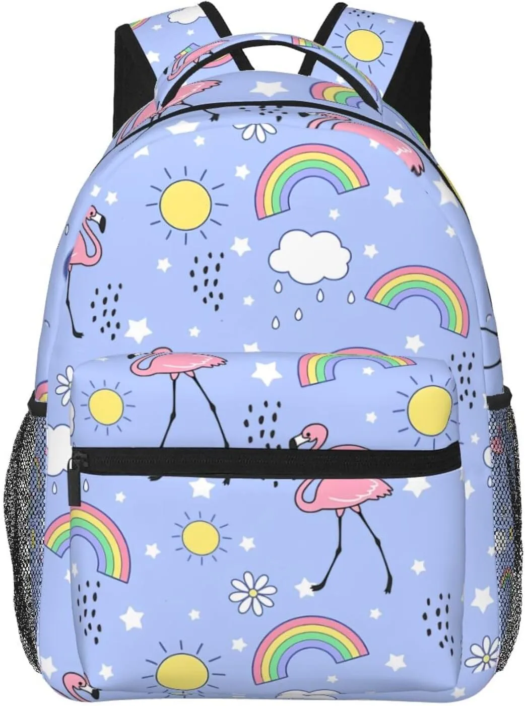 Cute Flamingo Backpack for Women Man Rainbow Lightweight Laptop Backpacks Book Bag Casual Daypacks for Hiking Travel College Office