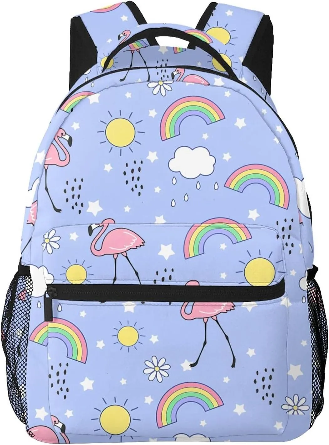 Cute Flamingo Backpack for Women Man Rainbow Lightweight Laptop Backpacks Book Bag Casual Daypacks for Hiking Travel College Office