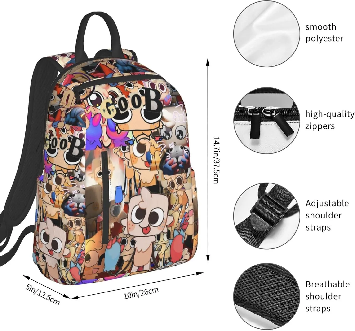 Dandy'S World 3 Backpack Lightweight Large Capacity Laptop Backpack Travel Backpacks For Unisex
