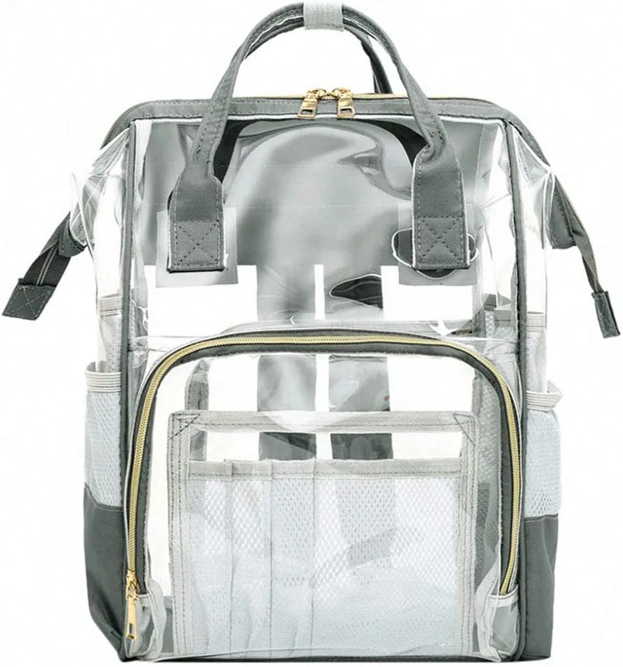 Designer Hollow Out Bag Bottle Bag Transparent Baby Bag Travel Backpack Gray