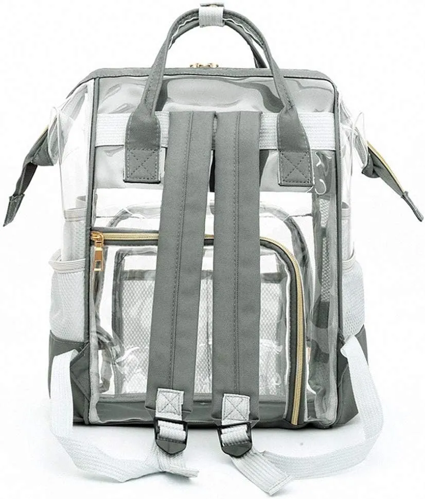 Designer Hollow Out Bag Bottle Bag Transparent Baby Bag Travel Backpack Gray