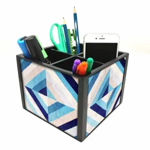 Desk Organizer For Stationery -  Blue Diamond