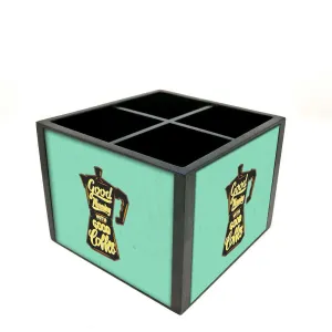Desk Organizer For Stationery - Good Morning With Dood Coffee